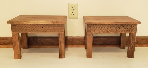 2 BRAND NEW WOODEN FOOT STOOLS